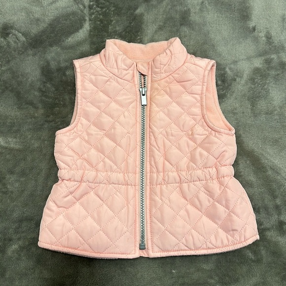 Pink Old Navy Puffer Vest Size 6-12m - Picture 1 of 5